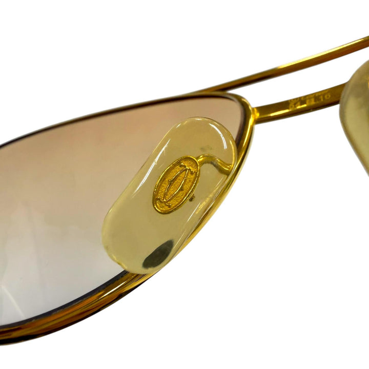 良品▼Cartier カルティエ ヴィンテージ トリニティ ツーブリッジ ティアドロップ グラデーション アイウェア サングラス 54□16 度入り