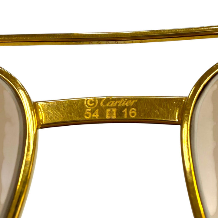 良品▼Cartier カルティエ ヴィンテージ トリニティ ツーブリッジ ティアドロップ グラデーション アイウェア サングラス 54□16 度入り