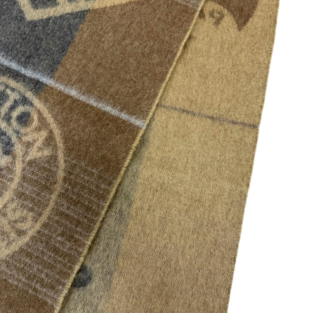 美品□LOUIS VUITTON ルイヴィトン M70484 ウール75％ アンゴラ サークルロゴ マフラー スコットランド製 正規品