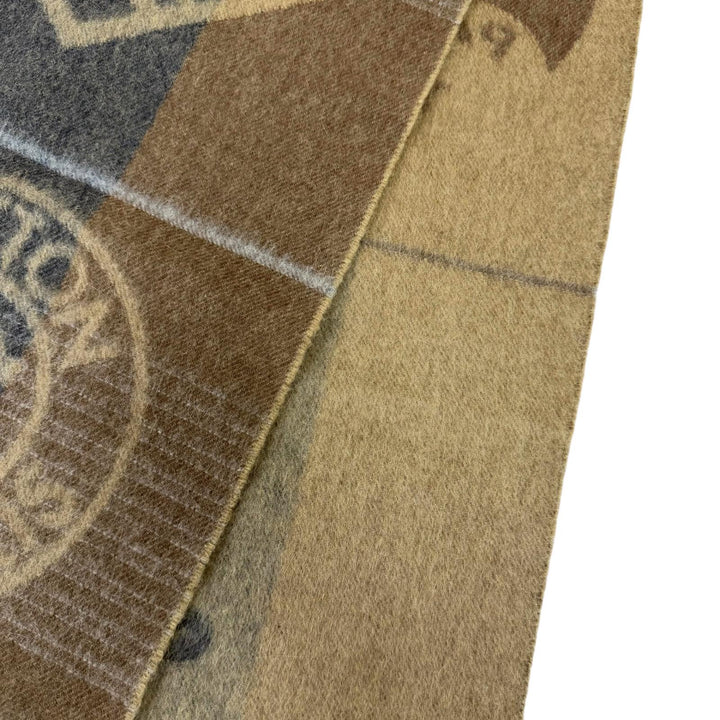 美品□LOUIS VUITTON ルイヴィトン M70484 ウール75％ アンゴラ サークルロゴ マフラー スコットランド製 正規品