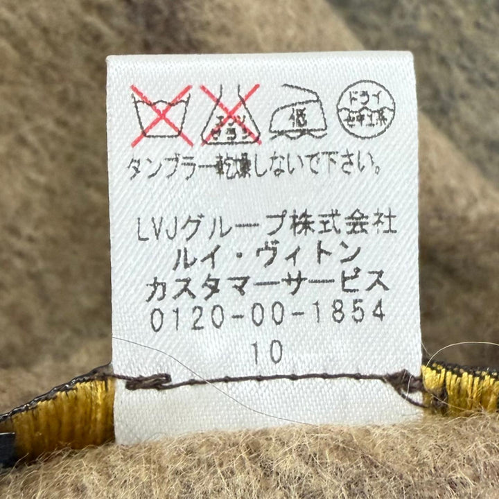 美品□LOUIS VUITTON ルイヴィトン M70484 ウール75％ アンゴラ サークルロゴ マフラー スコットランド製 正規品