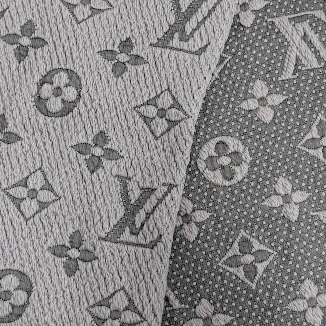 美品☆LOUIS VUITTON ルイヴィトン M74742 エシャルプ・ロゴマニア ウール シルク グリペルル マフラー イタリア製 正規品 レディース