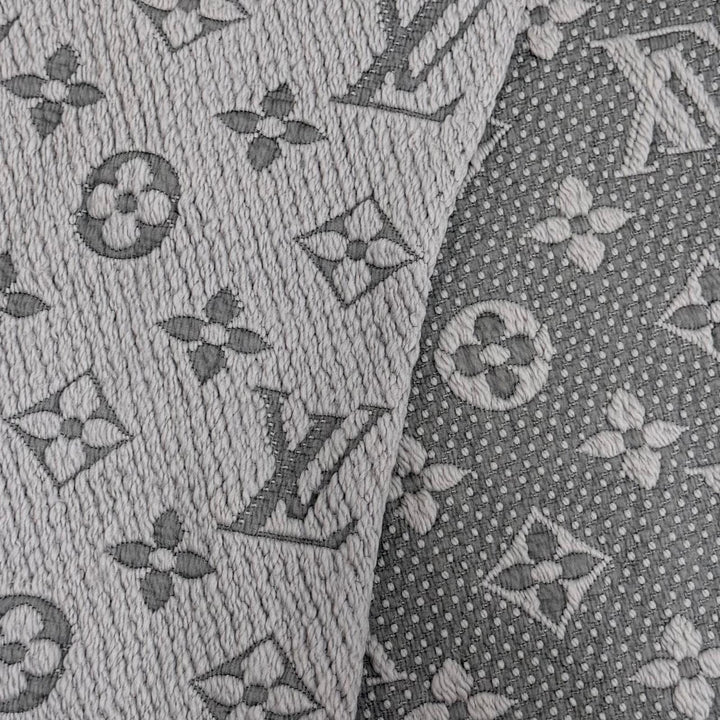 美品☆LOUIS VUITTON ルイヴィトン M74742 エシャルプ・ロゴマニア ウール シルク グリペルル マフラー イタリア製 正規品 レディース