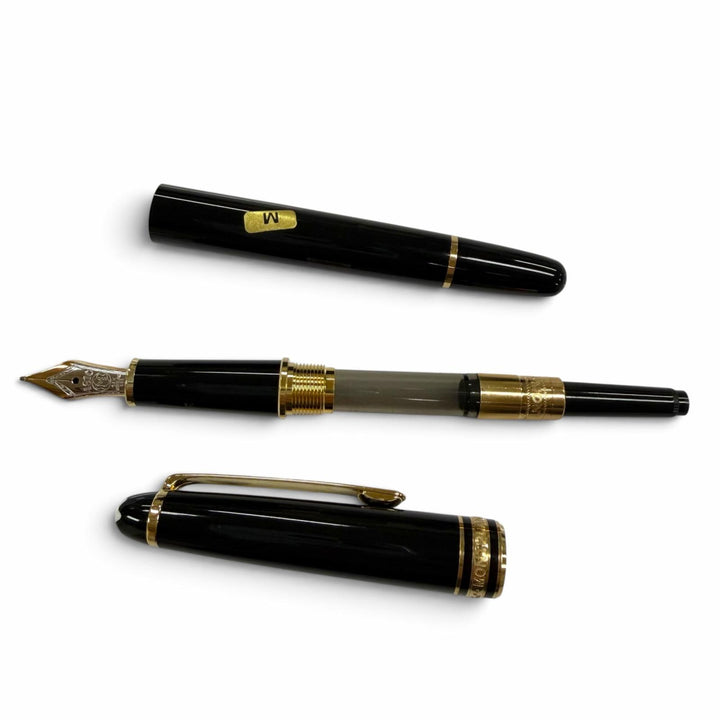 極美品▼MONTBLANC モンブラン マイスターシュテュック クラシック pix ペン先14K Mニブ ホワイトスター 万年筆 ブラック ゴールド