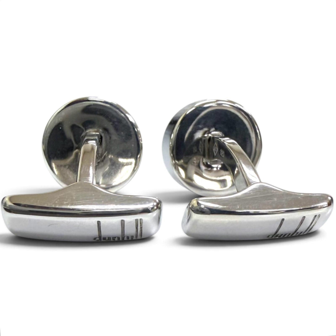極美品□Dunhill ダンヒル 925 アメジスト スクエア サークル カフスボタン カフリンクス 三点セット シルバー 総重量45g メンズ 箱付き