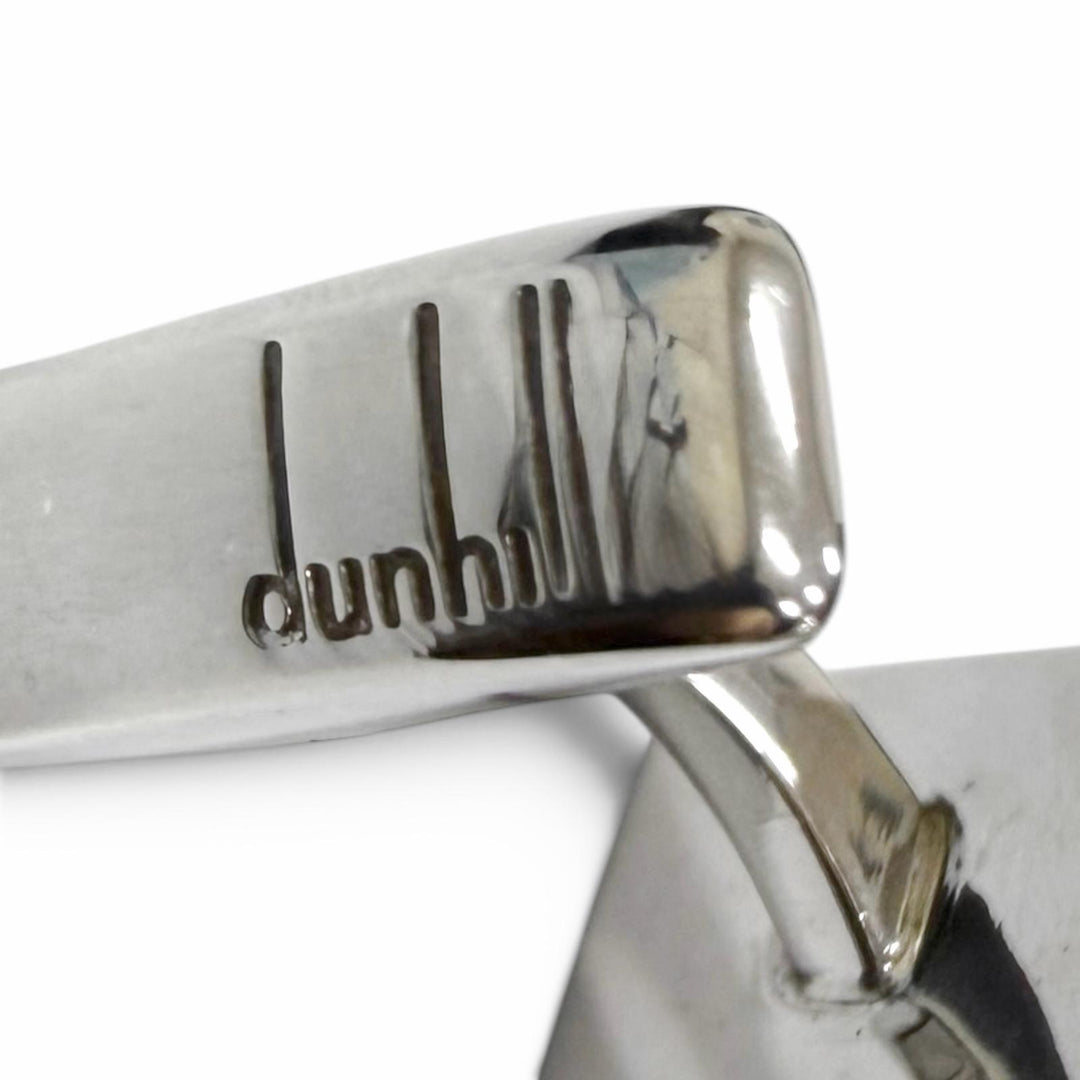 極美品□Dunhill ダンヒル 925 アメジスト スクエア サークル カフスボタン カフリンクス 三点セット シルバー 総重量45g メンズ 箱付き