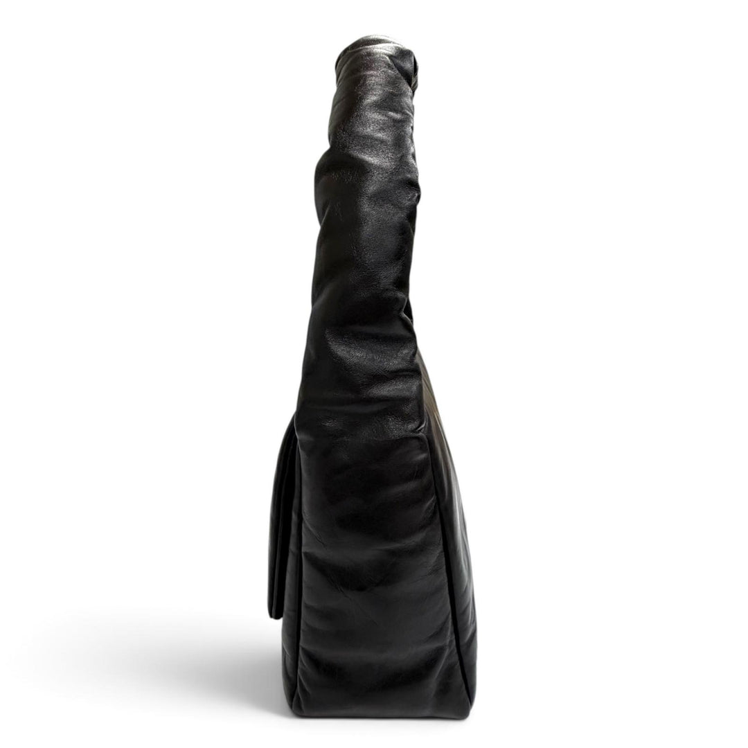 極美品△BALENCIAGA バレンシアガ 787896 MONACO モナコ レザー スリングバッグ ワンハンドル ショルダーバッグ ブラック ゴールド金具