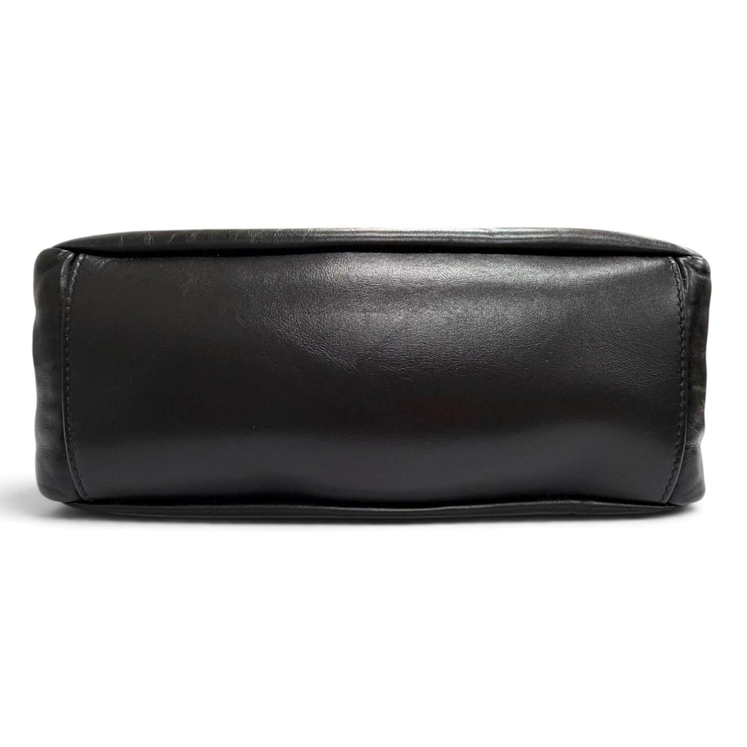 極美品△BALENCIAGA バレンシアガ 787896 MONACO モナコ レザー スリングバッグ ワンハンドル ショルダーバッグ ブラック ゴールド金具