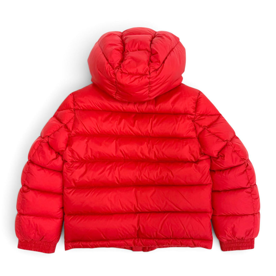未使用品△MONCLER モンクレール NEW GASTONET ロゴワッペン フード付き ダウンジャケット レッド 6anni 116cm 正規品 キッズ