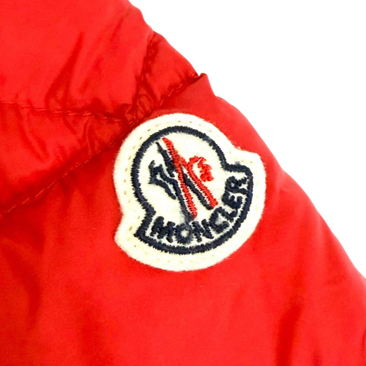 未使用品△MONCLER モンクレール NEW GASTONET ロゴワッペン フード付き ダウンジャケット レッド 6anni 116cm 正規品 キッズ