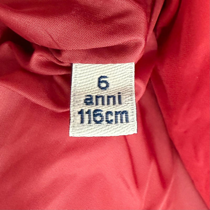 未使用品△MONCLER モンクレール NEW GASTONET ロゴワッペン フード付き ダウンジャケット レッド 6anni 116cm 正規品 キッズ