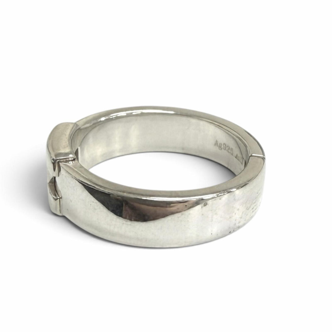 極美品□HERMES エルメス ニューヘラクレス AG925 Hロゴ リング 指輪 アクセサリー シルバー 52 (JP11.5号相当) 重量5.3g メンズ