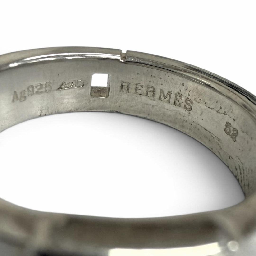 極美品□HERMES エルメス ニューヘラクレス AG925 Hロゴ リング 指輪 アクセサリー シルバー 52 (JP11.5号相当) 重量5.3g メンズ