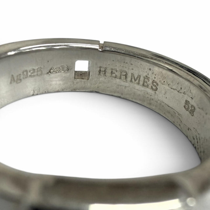 極美品□HERMES エルメス ニューヘラクレス AG925 Hロゴ リング 指輪 アクセサリー シルバー 52 (JP11.5号相当) 重量5.3g メンズ