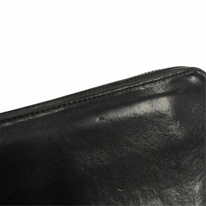 良品▼CHROME HEARTS クロムハーツ REC F ZIP PLANE プレーン レザー 925 スクロールラベル ロングウォレット 長財布 黒 インボイス付き