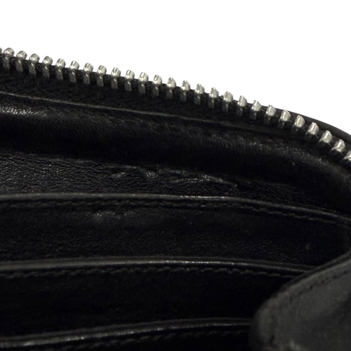 良品▼CHROME HEARTS クロムハーツ REC F ZIP PLANE プレーン レザー 925 スクロールラベル ロングウォレット 長財布 黒 インボイス付き