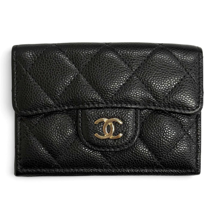 極美品△CHANEL シャネル AP0230 マトラッセ タイムレスクラシック スモールフラップウォレット キャビアスキン コンパクトウォレット