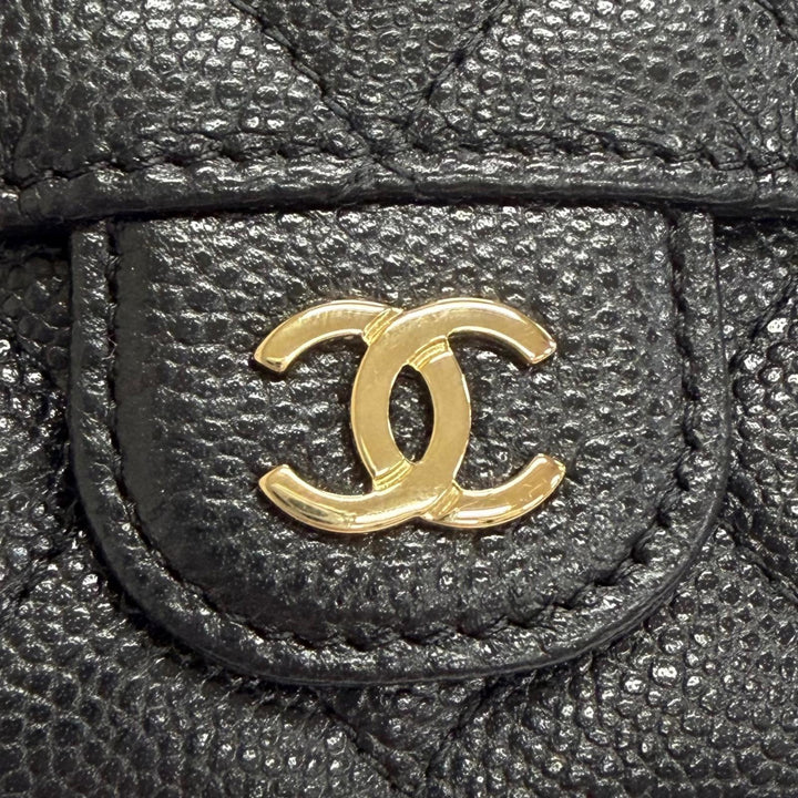 極美品△CHANEL シャネル AP0230 マトラッセ タイムレスクラシック スモールフラップウォレット キャビアスキン コンパクトウォレット