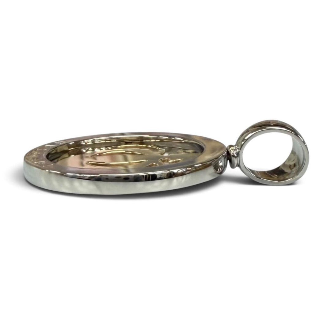 美品★BVLGARI ブルガリ 750(YG) ステンレススチール トンド クラウン ペンダント ネックレストップ イタリア製 重量11.06g メンズ