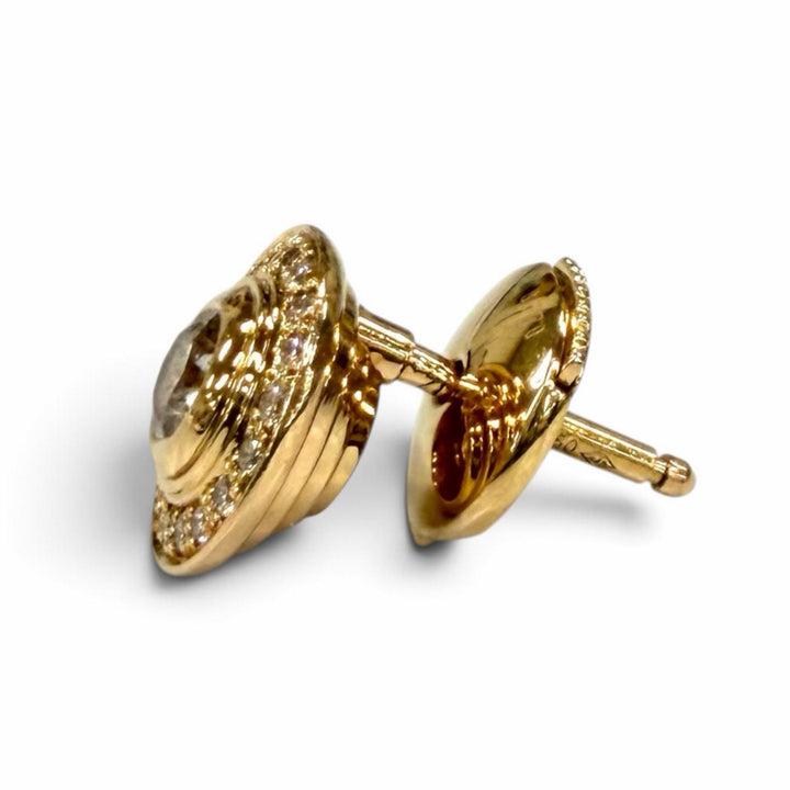 美品★Cartier カルティエ 750(PG) ダムール ダイヤ ピアス 枠：8mm ダイヤ中央:約0.18ct アクセサリー ピンクゴールド 重量4.16g