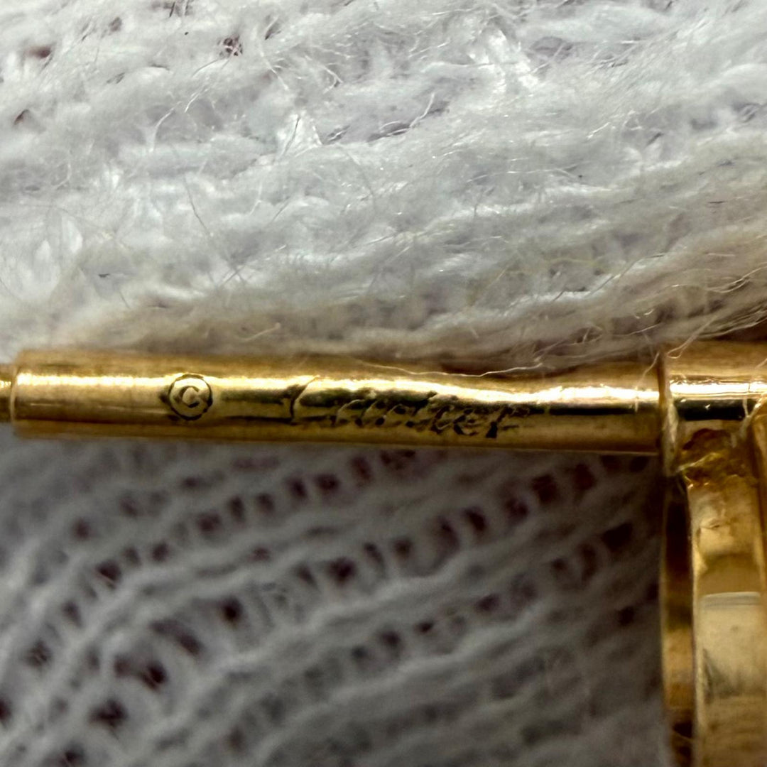 美品★Cartier カルティエ 750(PG) ダムール ダイヤ ピアス 枠：8mm ダイヤ中央:約0.18ct アクセサリー ピンクゴールド 重量4.16g