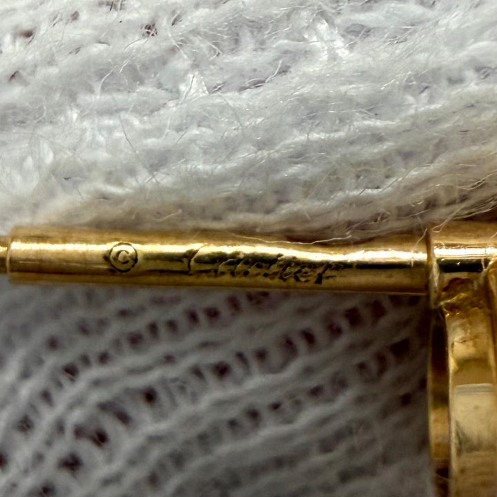 美品★Cartier カルティエ 750(PG) ダムール ダイヤ ピアス 枠：8mm ダイヤ中央:約0.18ct アクセサリー ピンクゴールド 重量4.16g