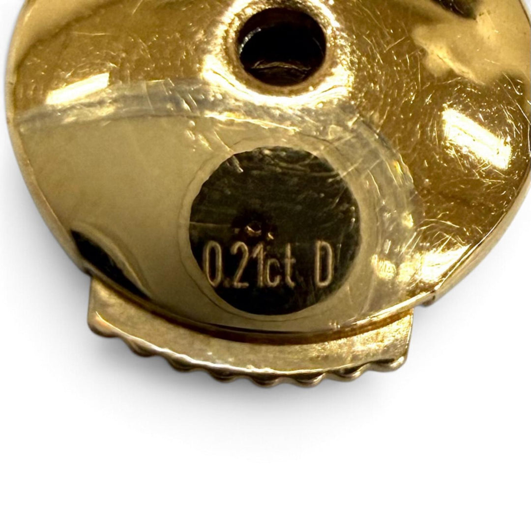 美品★Cartier カルティエ 750(PG) ダムール ダイヤ ピアス 枠：8mm ダイヤ中央:約0.18ct アクセサリー ピンクゴールド 重量4.16g