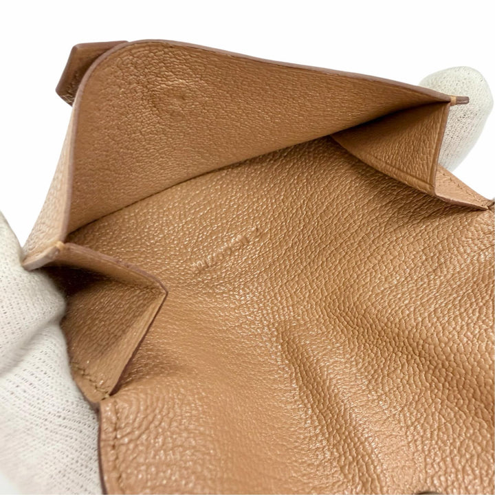 未使用品△HERMES エルメス ベアン ミニ シェーブル ケブラコ シルバー金具 コインケース付き カードケース 二つ折り財布 Z刻印 箱付き