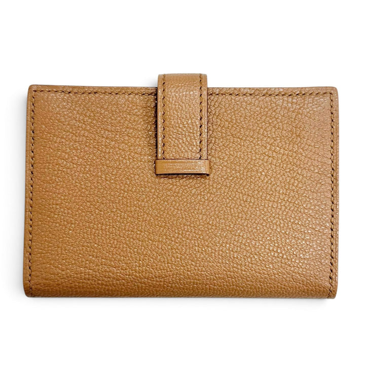 未使用品△HERMES エルメス ベアン ミニ シェーブル ケブラコ シルバー金具 コインケース付き カードケース 二つ折り財布 Z刻印 箱付き