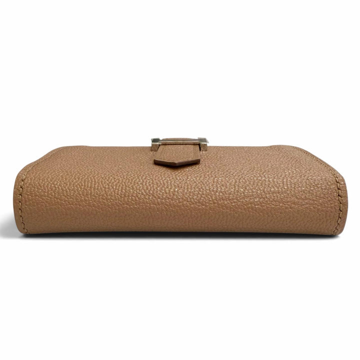 未使用品△HERMES エルメス ベアン ミニ シェーブル ケブラコ シルバー金具 コインケース付き カードケース 二つ折り財布 Z刻印 箱付き