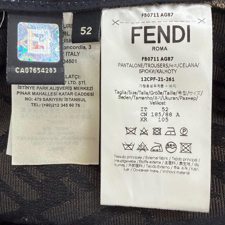極美品▼FENDI フェンディ FB0711 FFヴァーティゴ デタッチャブル 2WAY シージパンツ ブラウン 52 イタリア製 正規品 メンズ