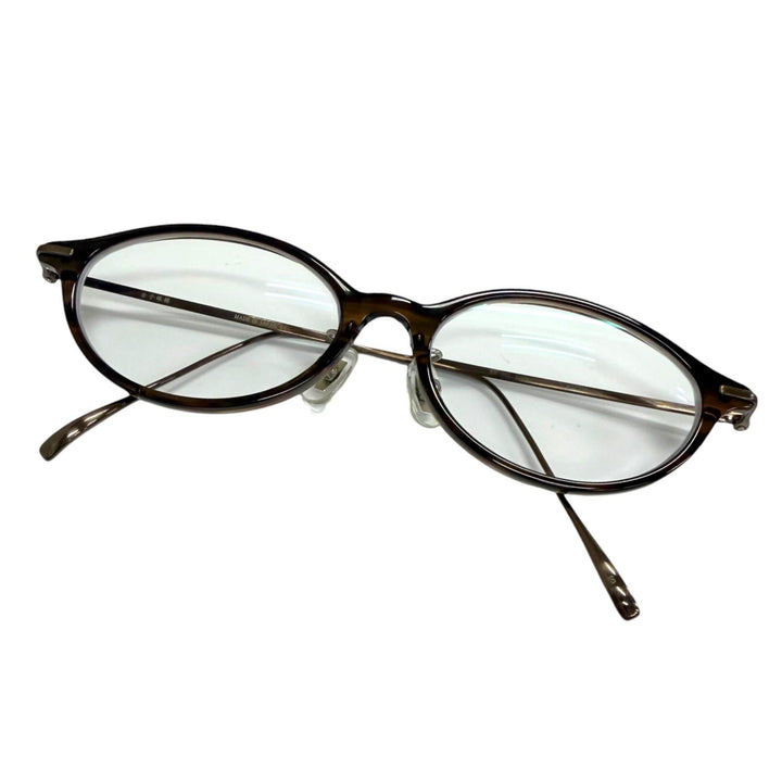 美品□金子眼鏡 カネコガンキョウ KM-96L 2025年9月購入品 メガネ 眼鏡 アイウェア クリアブラウン ブロンズ 51□16-142 度入り 日本製