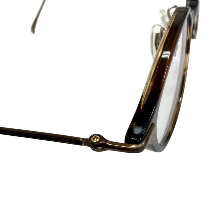 美品□金子眼鏡 カネコガンキョウ KM-96L 2025年9月購入品 メガネ 眼鏡 アイウェア クリアブラウン ブロンズ 51□16-142 度入り 日本製