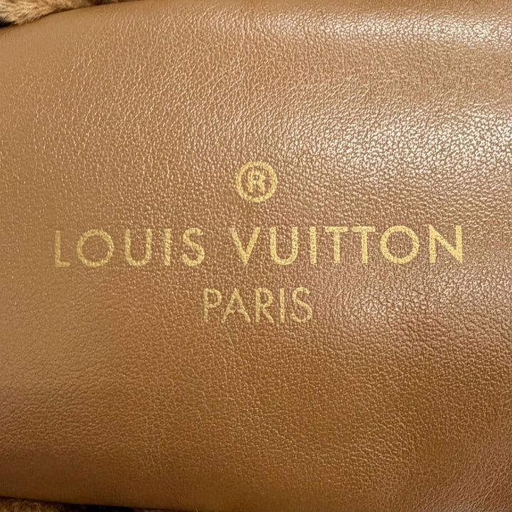未使用品△LOUIS VUITTON ルイヴィトン ドリーミーライン ローファー ミンク モノグラム ルームシューズ スリッパ ブラウン系 37 伊製