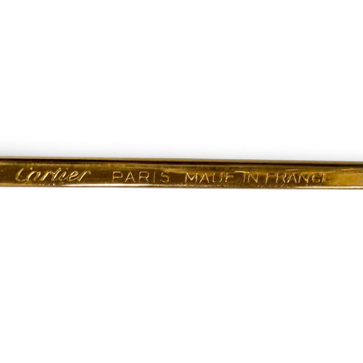 美品●Cartier カルティエ ヴィンテージ トリニティ ツーブリッジ ティアドロップ サングラス ゴールド ボルドー 59□12 140 仏製 メンズ