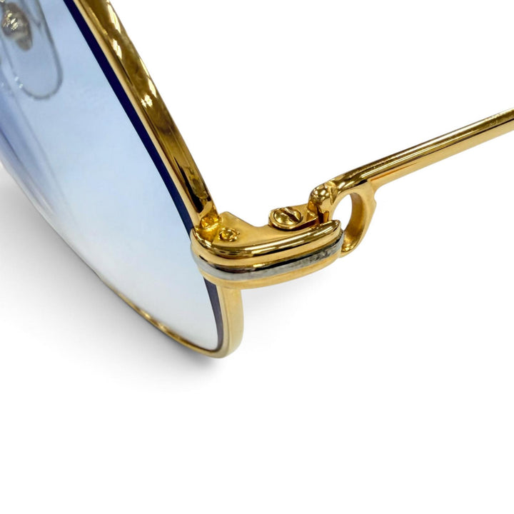 美品●Cartier カルティエ ヴィンテージ トリニティ ツーブリッジ ティアドロップ サングラス ゴールド ボルドー 59□12 140 仏製 メンズ