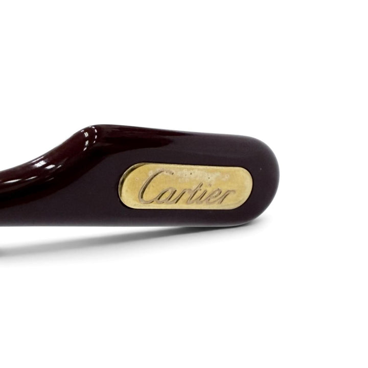 美品●Cartier カルティエ ヴィンテージ トリニティ ツーブリッジ ティアドロップ サングラス ゴールド ボルドー 59□12 140 仏製 メンズ