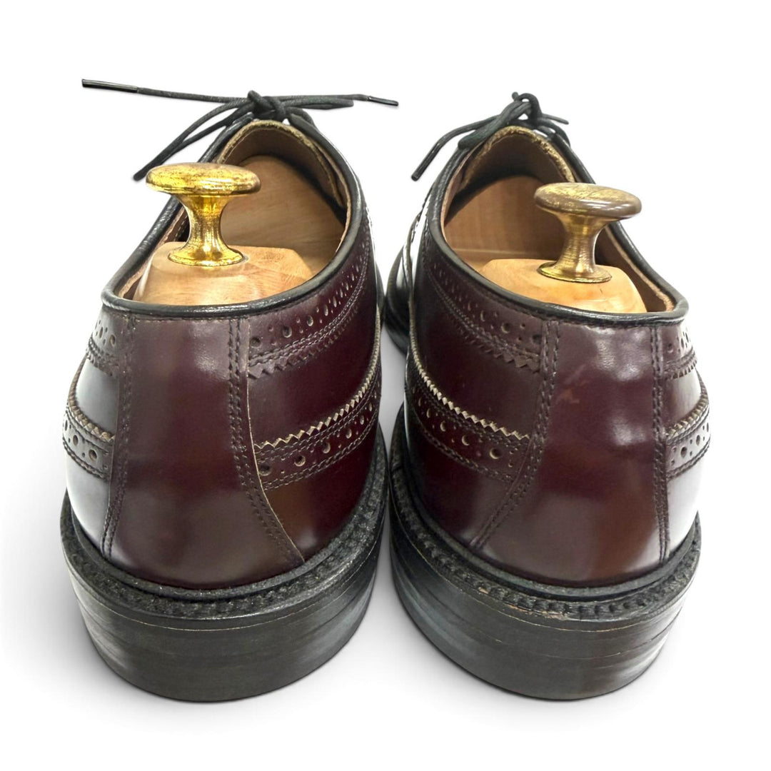 未使用品□AllenEdmonds アレンエドモンズ MacNeil ウィングチップ フルブローグ 縦文字ロゴ ドレスシューズ バーガンディ 7.5 USA製
