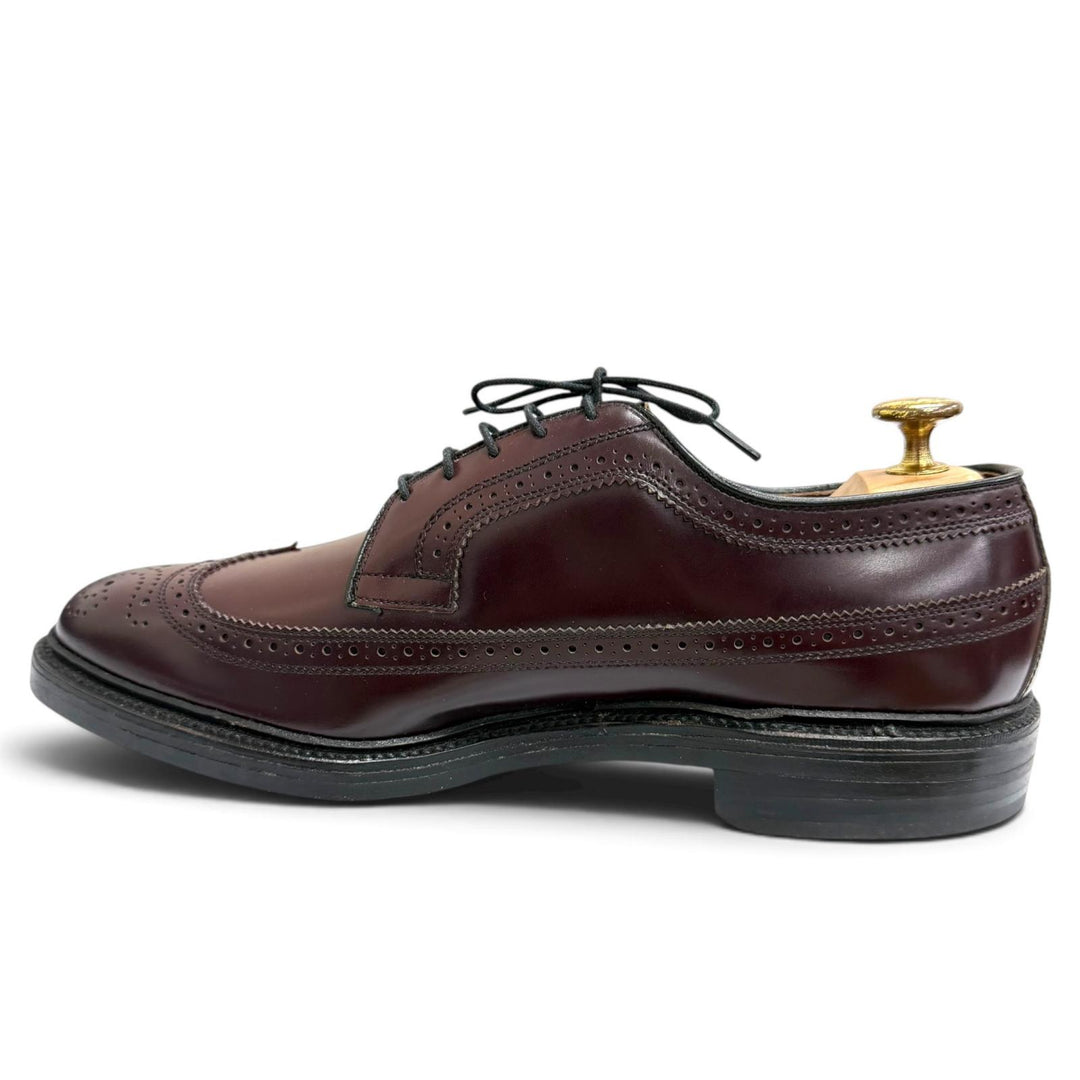 未使用品□AllenEdmonds アレンエドモンズ MacNeil ウィングチップ フルブローグ 縦文字ロゴ ドレスシューズ バーガンディ 7.5 USA製