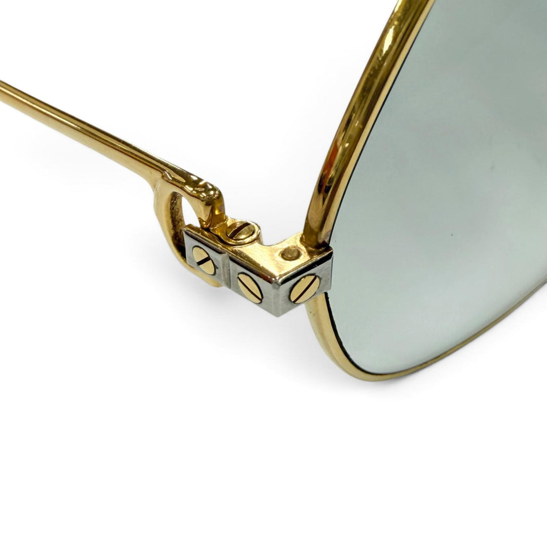 良品●Cartier カルティエ ヴィンテージ サントス ツーブリッジ ティアドロップ メガネ 眼鏡 アイウェア ゴールド 59□14 130 仏製 メンズ