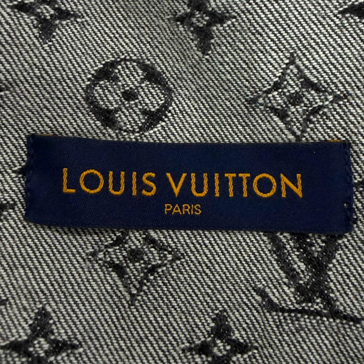 極美品□LOUIS VUITTON NIGO ジャイアントダミエ ウェーブスモノグラム ウォッシュド加工 デニムジャケット グレー 48 フランス製 正規品