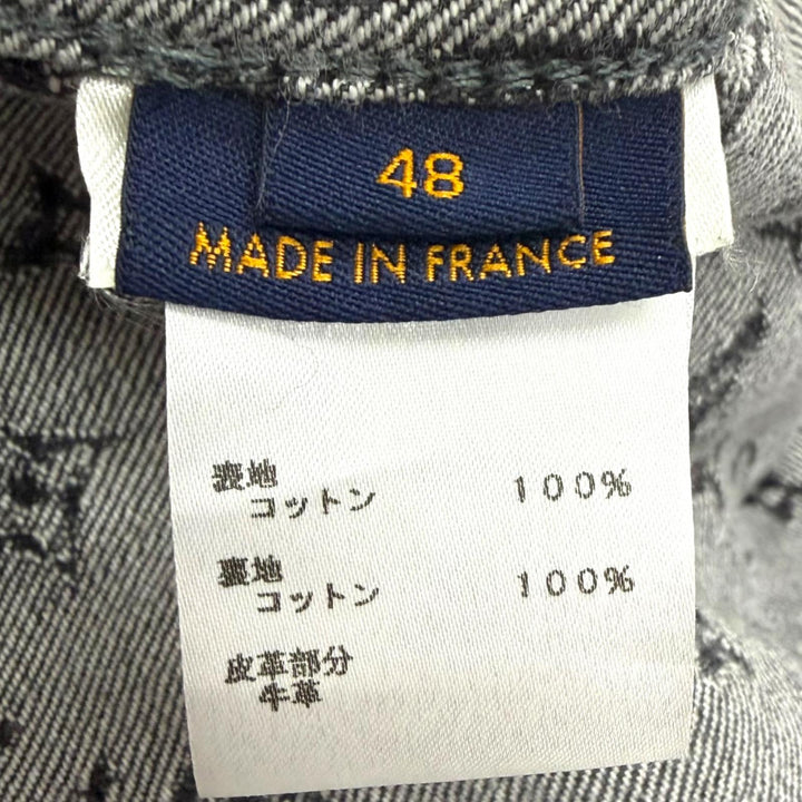 極美品□LOUIS VUITTON NIGO ジャイアントダミエ ウェーブスモノグラム ウォッシュド加工 デニムジャケット グレー 48 フランス製 正規品