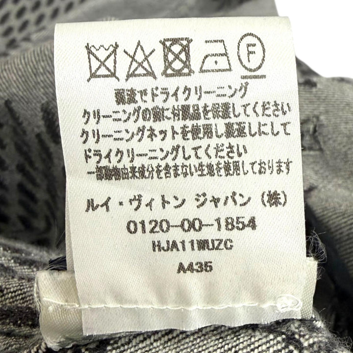 極美品□LOUIS VUITTON NIGO ジャイアントダミエ ウェーブスモノグラム ウォッシュド加工 デニムジャケット グレー 48 フランス製 正規品