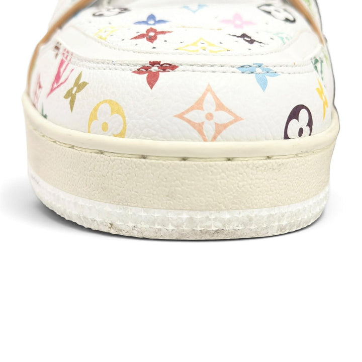 美品●LOUIS VUITTON MURAKAMI ルイヴィトン 村上隆 2024年製 LV トレイナー レザー スニーカー ホワイト 6.5 イタリア製 メンズ 箱付