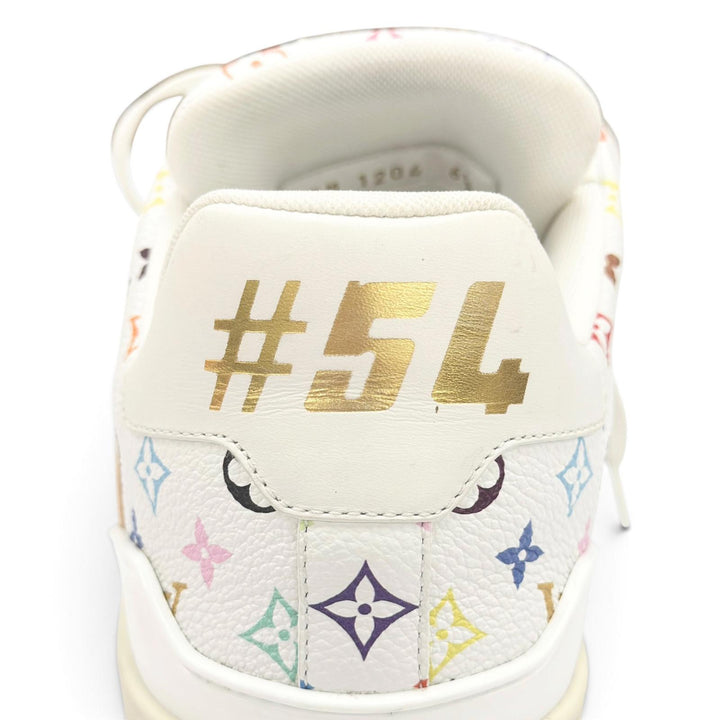 美品●LOUIS VUITTON MURAKAMI ルイヴィトン 村上隆 2024年製 LV トレイナー レザー スニーカー ホワイト 6.5 イタリア製 メンズ 箱付
