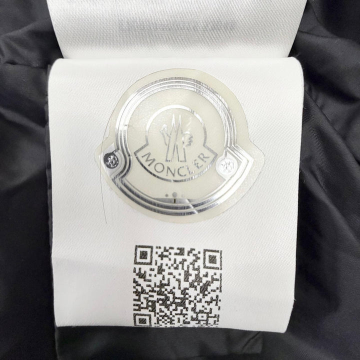 良品△MONCLER モンクレール HERMIFUR エルミファー ロゴワッペン ファー フード付き ダウンコート ブラック 2 正規品 ハンガー付き