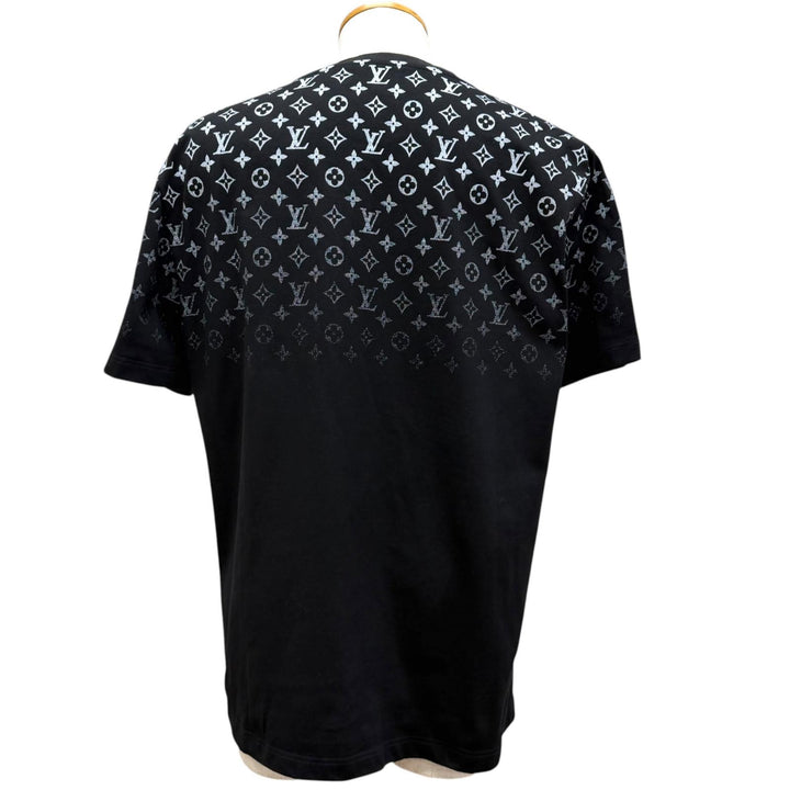美品□LOUIS VUITTON ルイヴィトン 24SS 1AFBB5 モノグラムグラディエント コットン 半袖Ｔシャツ ブラック XL イタリア製 正規品 メンズ
