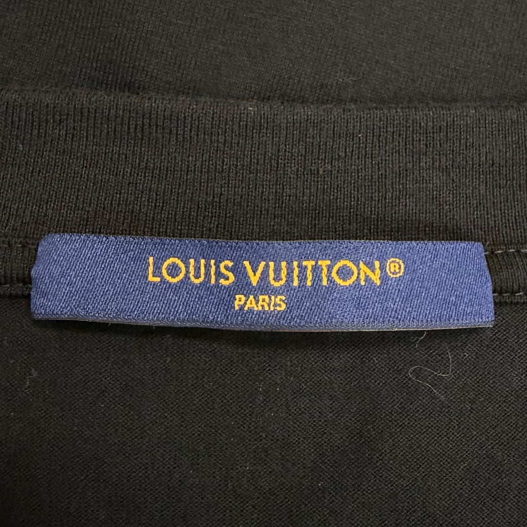 美品□LOUIS VUITTON ルイヴィトン 24SS 1AFBB5 モノグラムグラディエント コットン 半袖Ｔシャツ ブラック XL イタリア製 正規品 メンズ