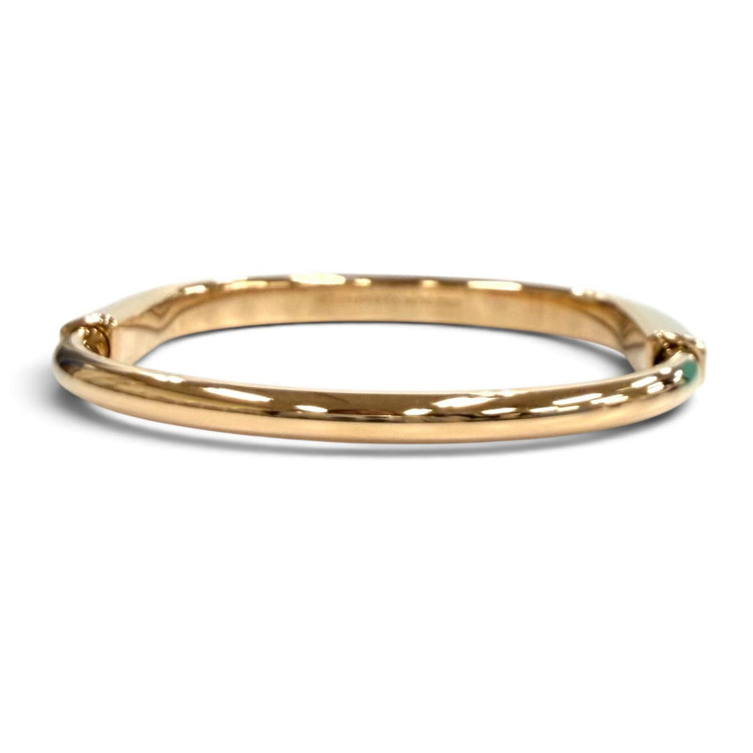 極美品★TIFFANY&amp;Co. ティファニー ティファニーロック バングル ラージ AU750(RG) ローズゴールド 伊製 重量28.9g 定価1309000円 箱付き