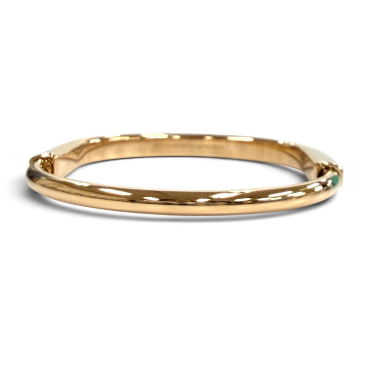 極美品★TIFFANY&amp;Co. ティファニー ティファニーロック バングル ラージ AU750(RG) ローズゴールド 伊製 重量28.9g 定価1309000円 箱付き